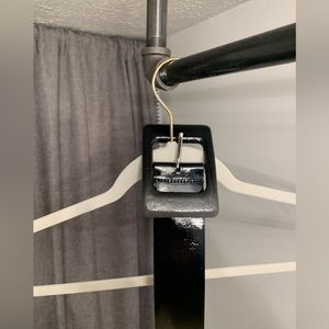 Ann Taylor black/gray patent ombre wide belt